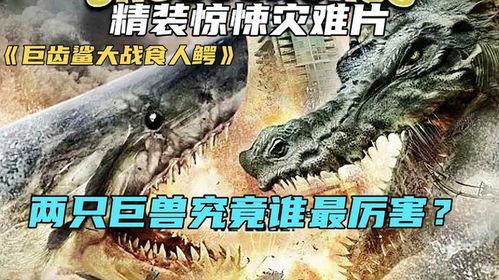 巨鲨大战食人鳄,海洋霸主间的惊心动魄之战